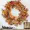 32" Unlit Autumn Harvest Artificial Orange, Green & Gold Berries & Leaves Wreath